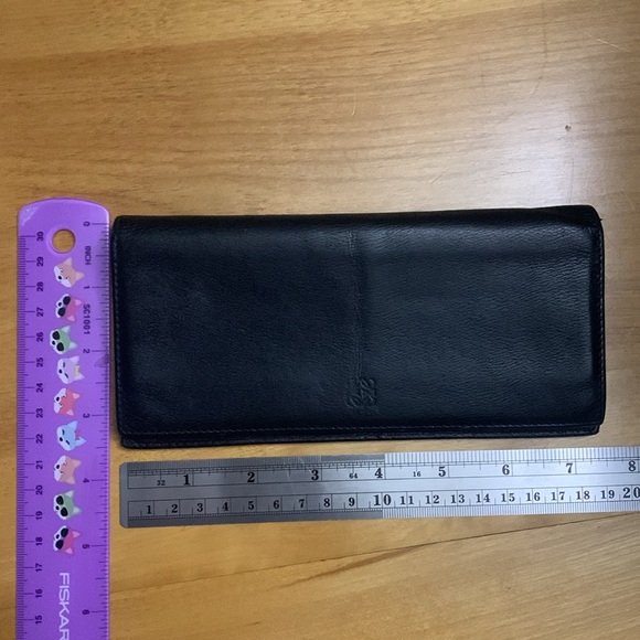 Loewe Black Soft Leather Wallet Bifold Unisex Slim Wallet Nappa GUC - Picture 3 of 16